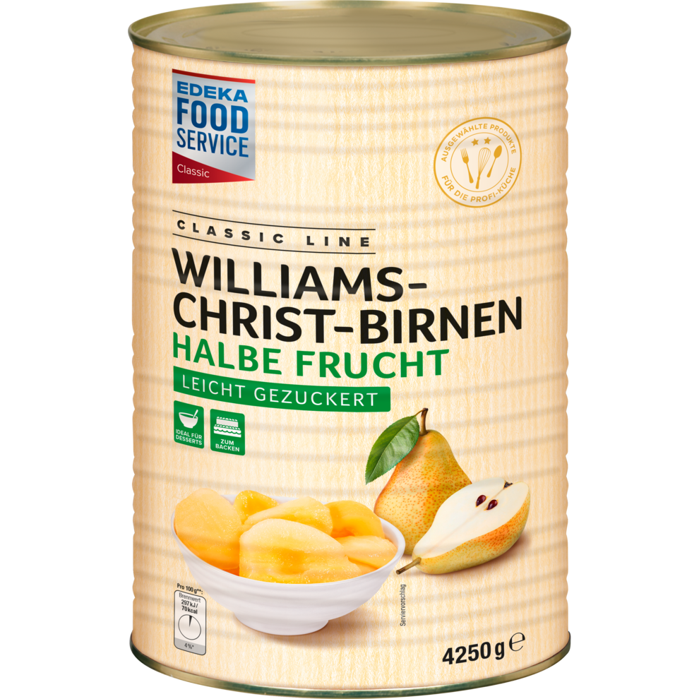 EDEKA Foodservice Classic Williams-Christ-Birnen halbe Frucht leicht gezuckert 4250g