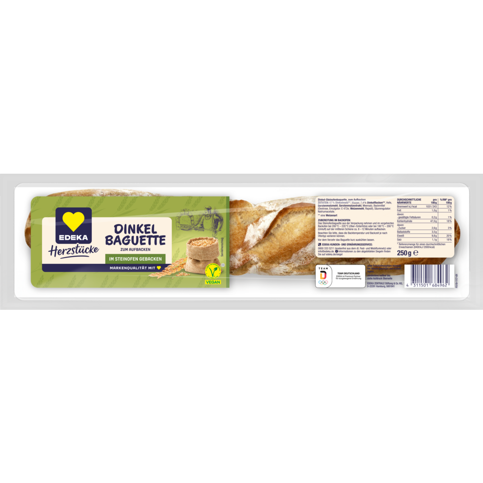 EDEKA Herzstücke Baguetterie Dinkel 250g