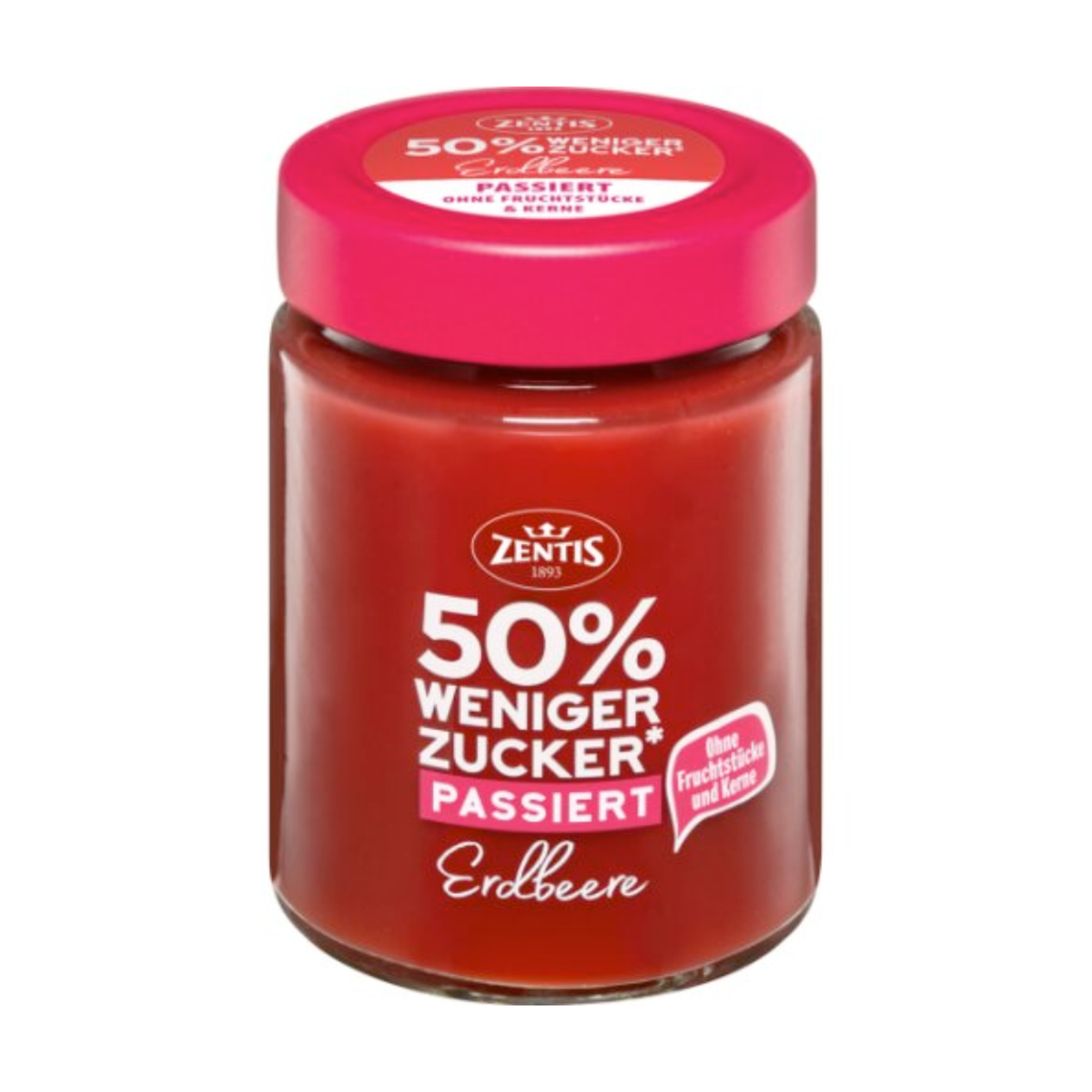 Zentis 50% меньше сахар фруктовая намазка клубника протёртый 195g