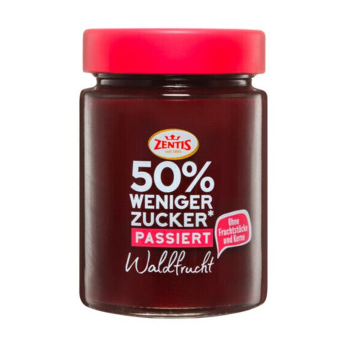 Zentis 50% weniger Zucker Fruchtaufstrich Waldfrucht passiert 195g