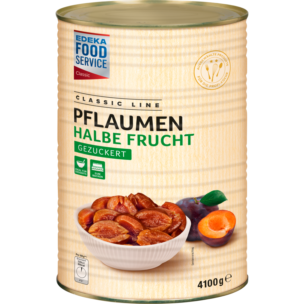 EDEKA Foodservice Classic Pflaumen halbe Frucht gezuckert 4100g