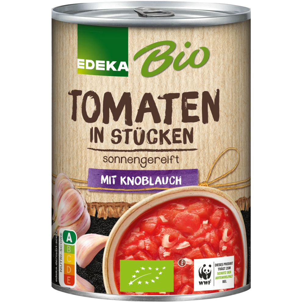 Bio EDEKA Tomaten in Stücken mit Knoblauch 400g
