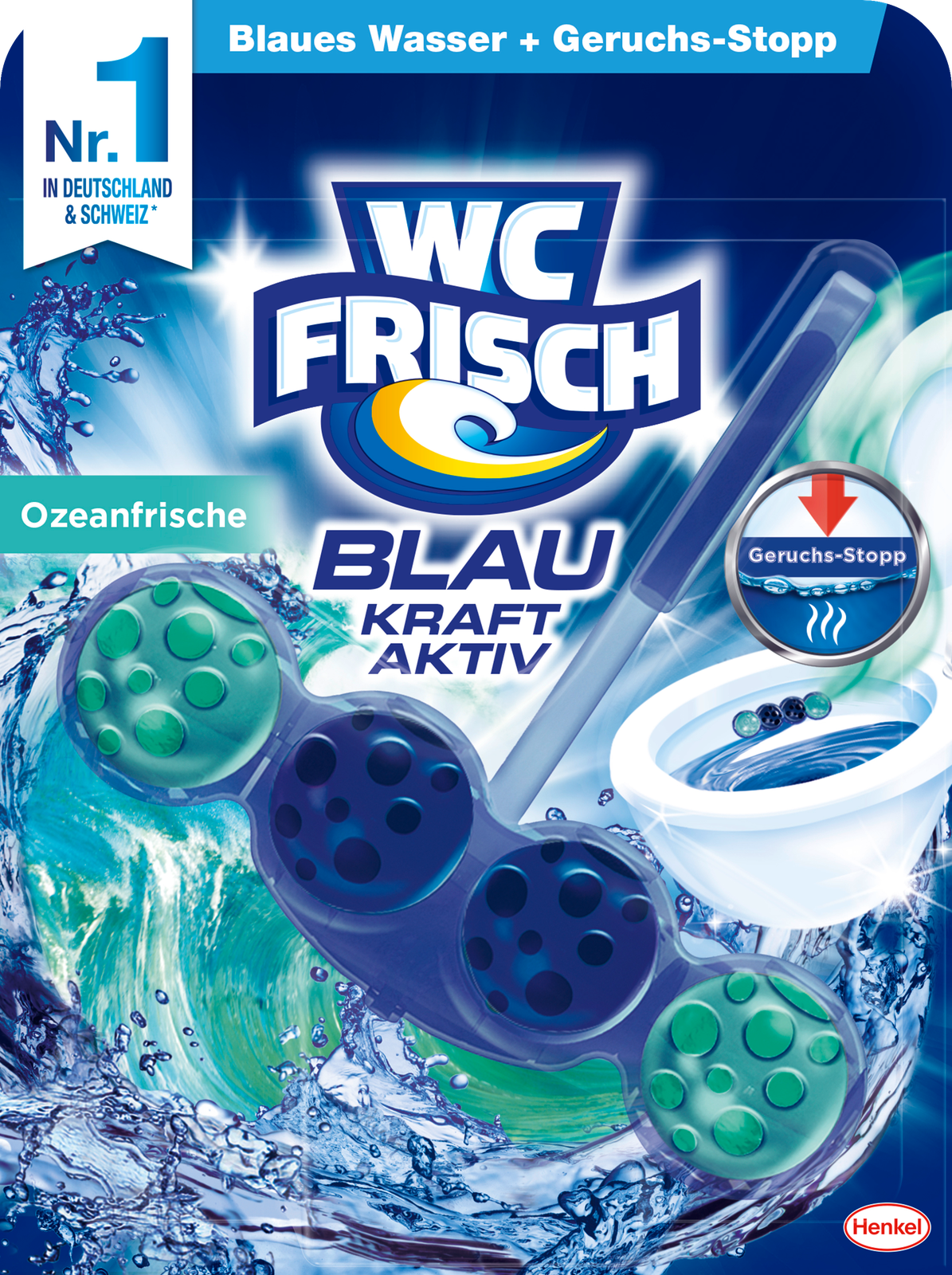 WC Frisch Kraft-Aktiv Blauspüler Ozeanfrische 50g