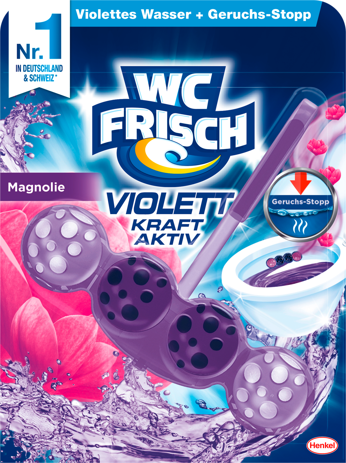 WC Frisch Kraft-Aktiv Violettspüler Magnolie 50g