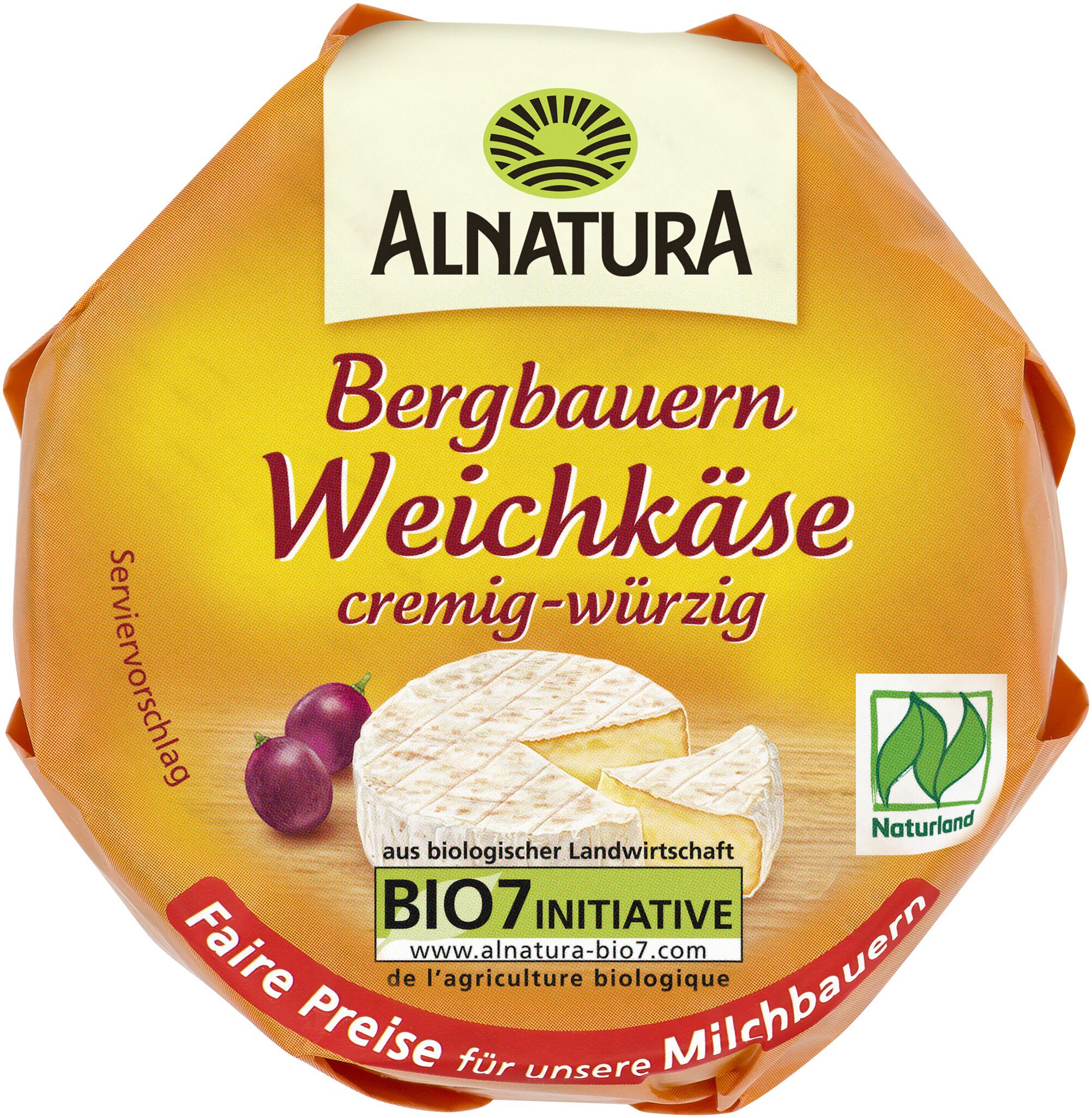 Bio Alnatura Bergbauern Weichkäse 60% Doppelrahmstufe 150g