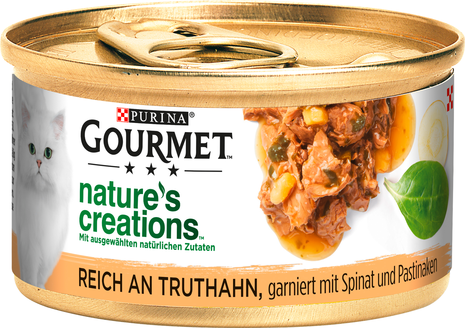 Gourmet Nature's Creations reich an Truthahn, garniert mit Spinat und Pastinaken 85g
