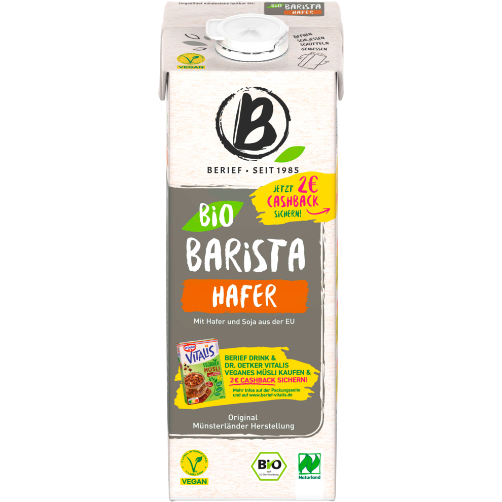 Bio Berief Barista Hafer Dink mit Soja 1l