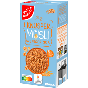 GUT&GÜNSTIG Хрустящий мюсли меньше сладкий 600g