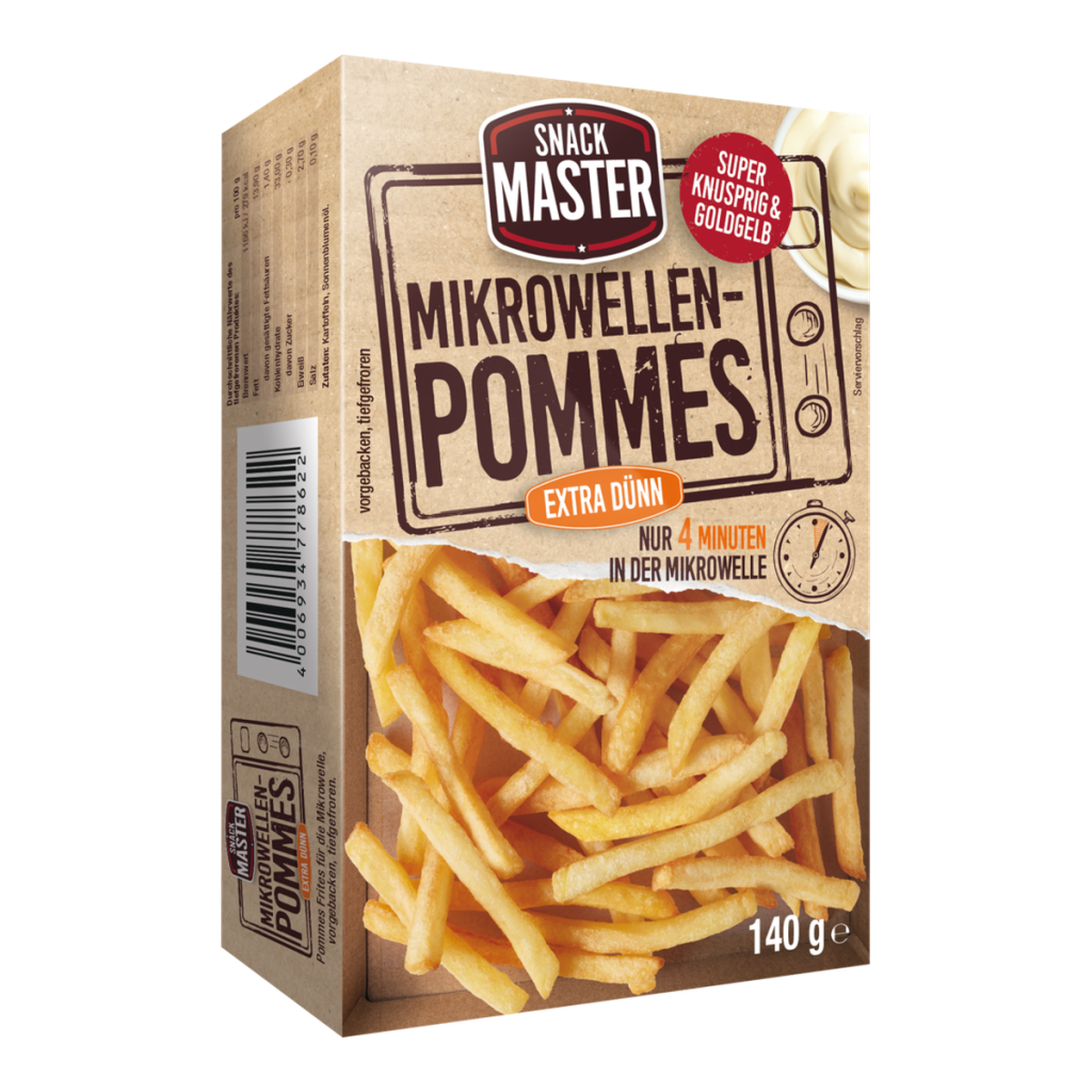 Snackmaster Mikrowellen Pommes extra dünn 140g