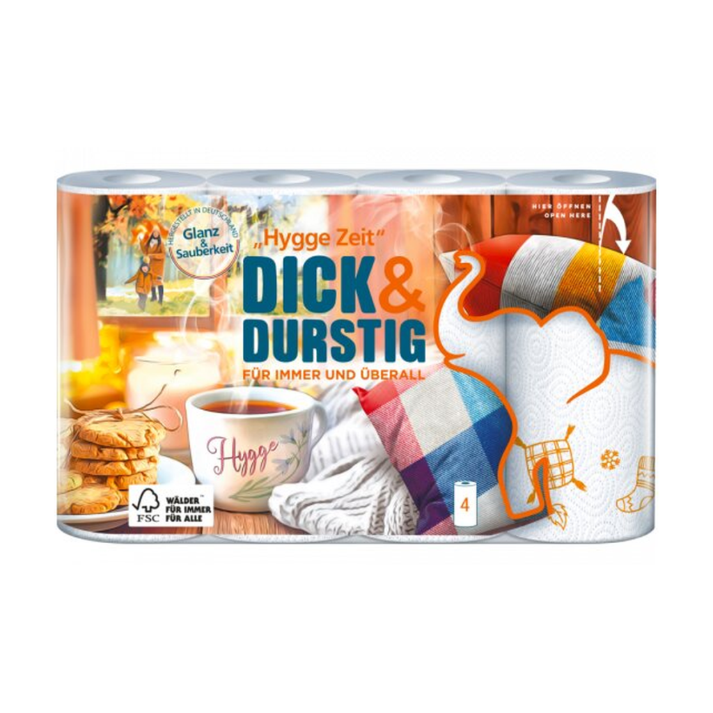 Dick&Durstig mit Dekor Haushaltstücher 4ST