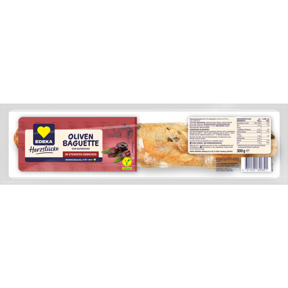 EDEKA Herzstücke Baguetterie Olive 300g