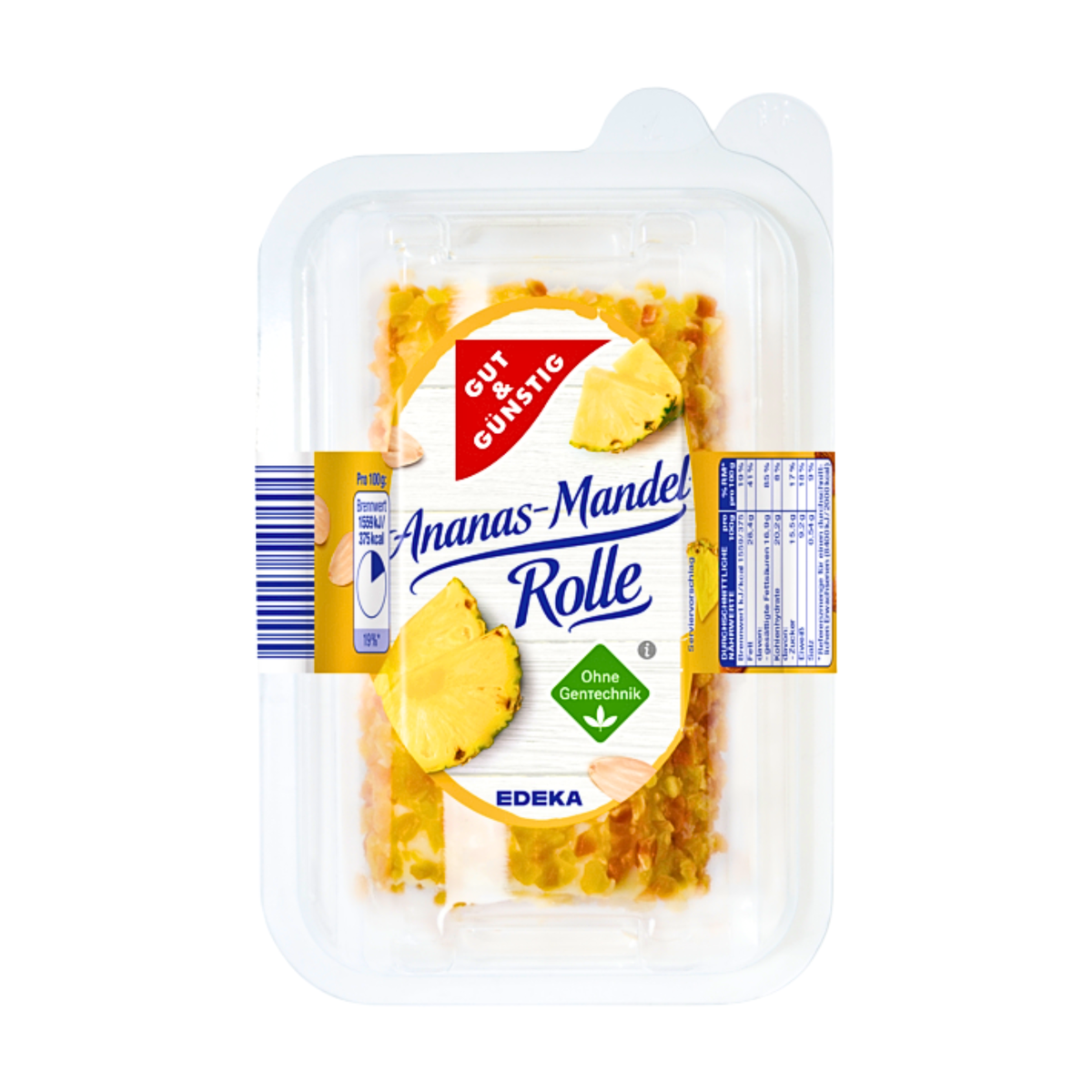 GUT&GÜNSTIG Ananas Mandel Frischkäse Rolle Doppelrahmstufe 100g VLOG