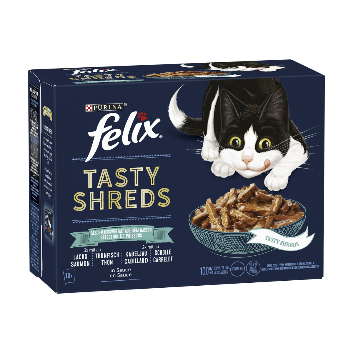 Felix Tasty Shreds Geschmacksvielfalt aus dem Wasser 10x80g