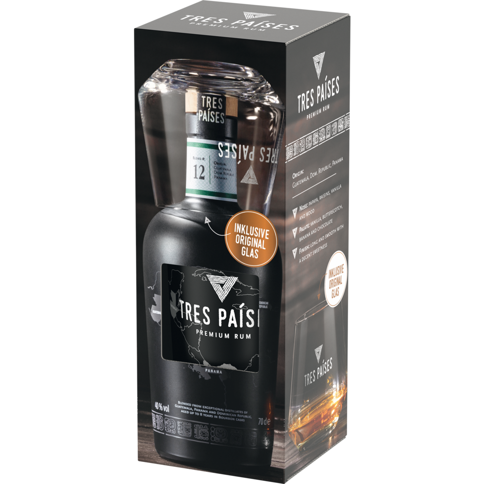 Tres Paises 40% GP 0,7l+Tumbler