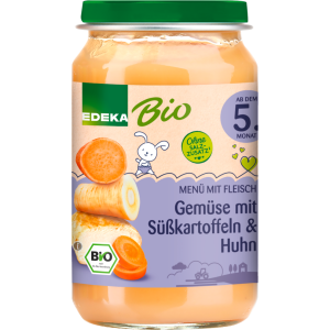 Bio EDEKA Gemüse mit Süßkartoffeln und Huhn ab dem 5.Monat 190g