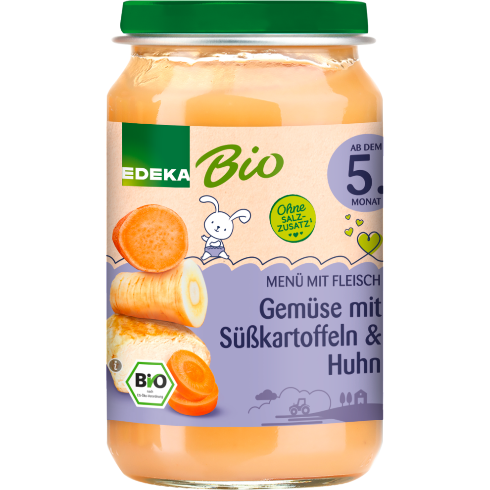 Bio EDEKA Gemüse mit Süßkartoffeln und Huhn ab dem 5.Monat 190g