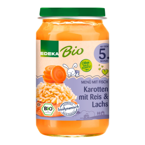 Demeter EDEKA морковь, рис, лосось, 5.Monat 190g