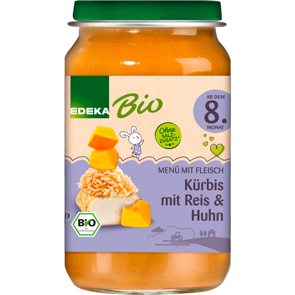 Bio EDEKA Kürbis mit Reis und Huhn ab dem 8.Monat 220g