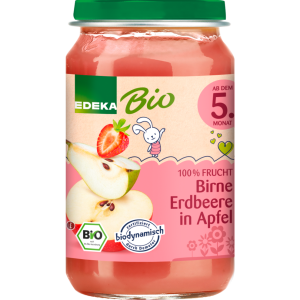 Demeter EDEKA груша клубника, яблоко, 4.Monat 190g