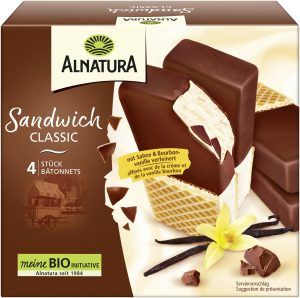 Bio Alnatura мороженое, сэндвич 4x110ml