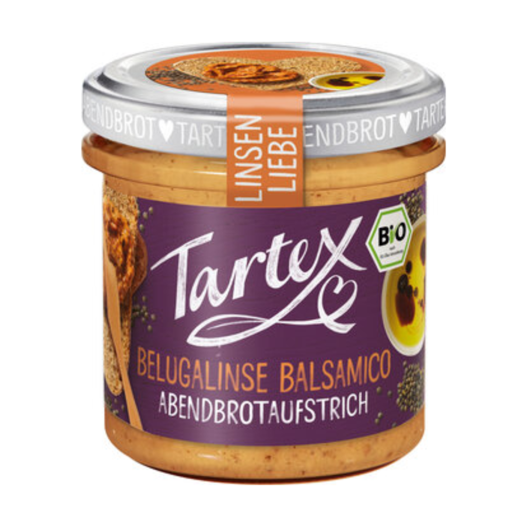 Bio Tartex Aufstrich Linsen Liebe Belugalinsen Balsamico 140g