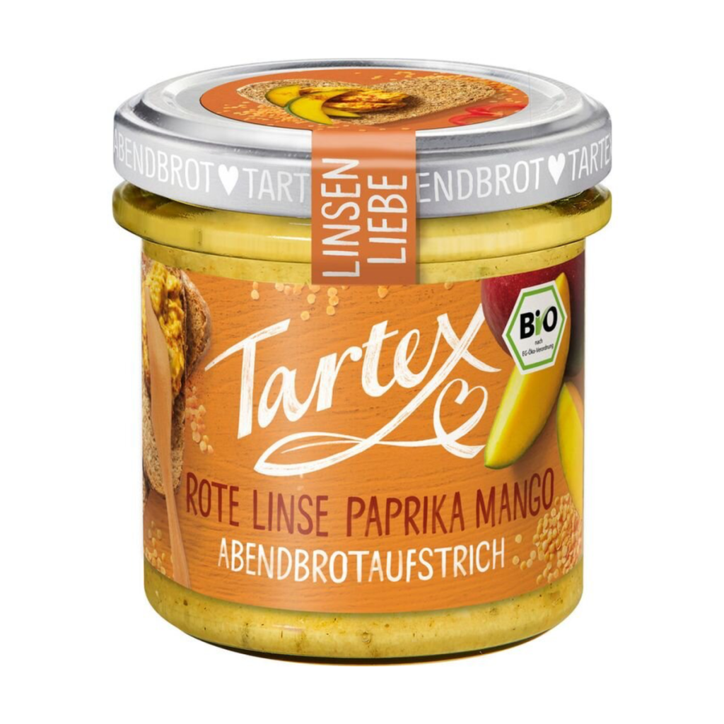 Bio Tartex Aufstrich Linsen Liebe Rote Linse Paprika Mango 140g
