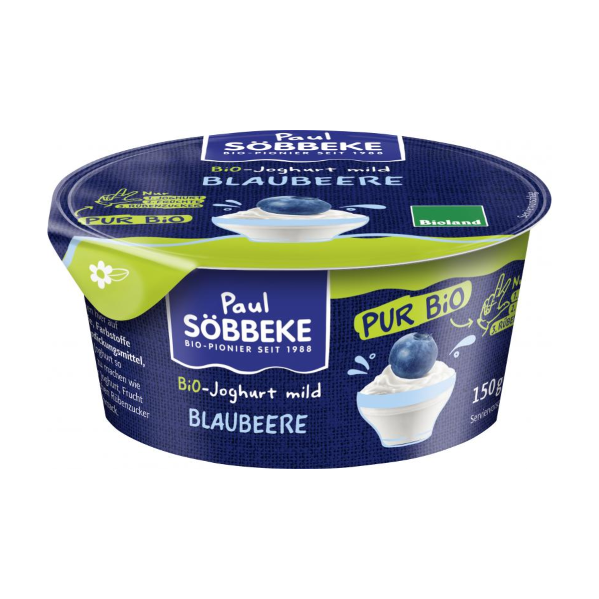 Bio Söbbeke Pur Bio Joghurt Blaubeere 3,8% 150g