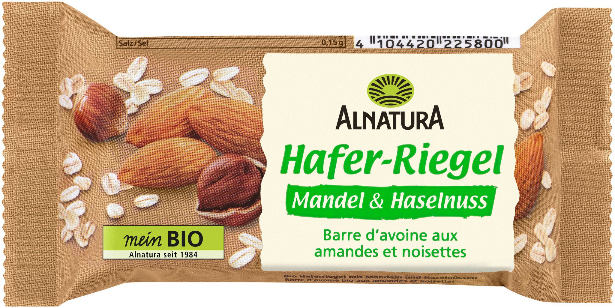 Bio Alnatura Hafer Riegel Mandel+Haselnuss 60g