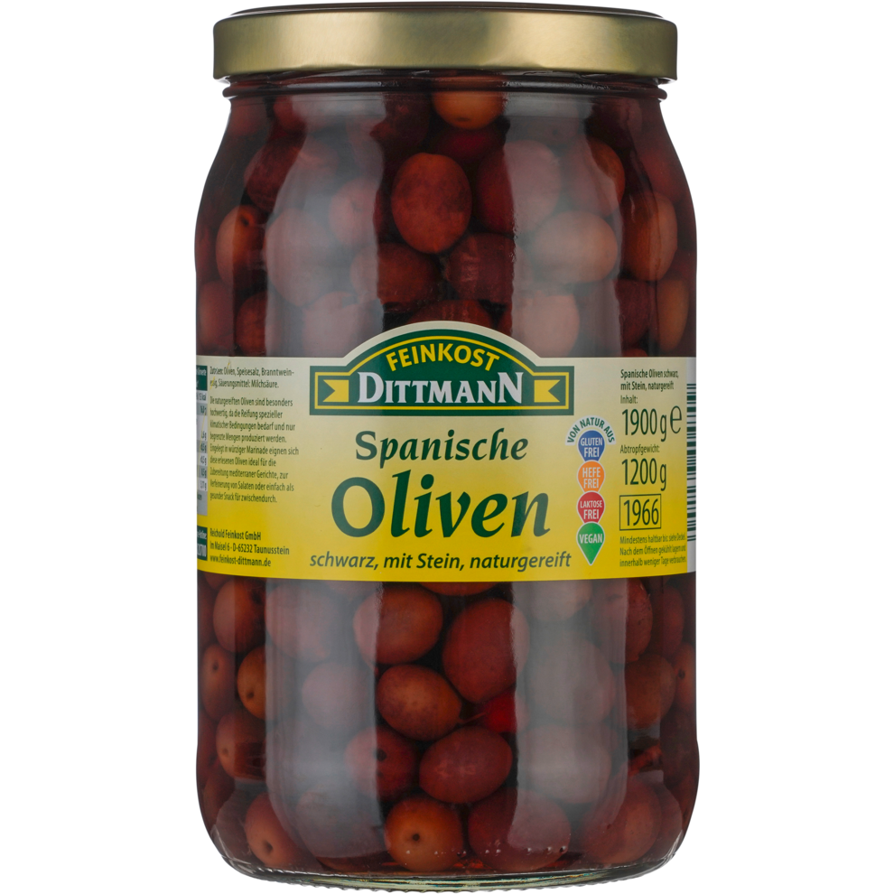 Feinkost Dittmann оливки чёрный, косточки 1900g