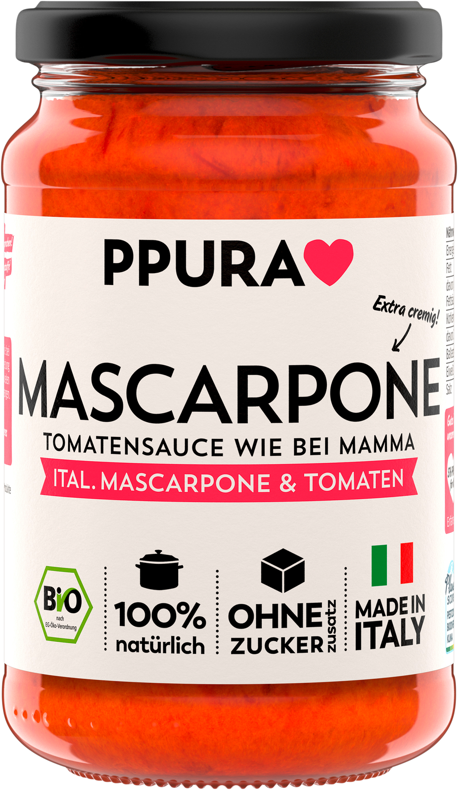Bio Ppura Sugo Mascarpone 340g