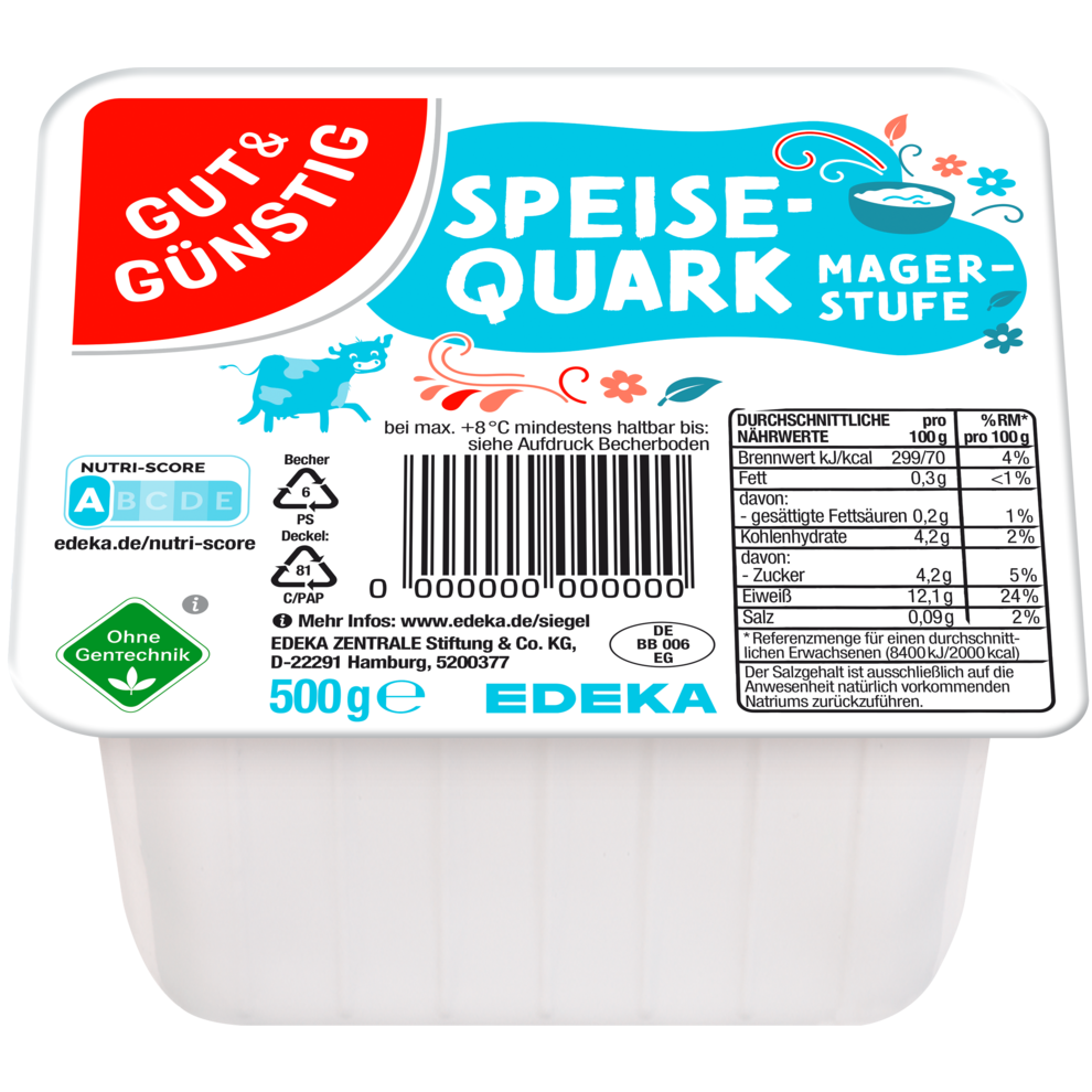 GUT&GÜNSTIG Speisequark Magerstufe 500g VLOG