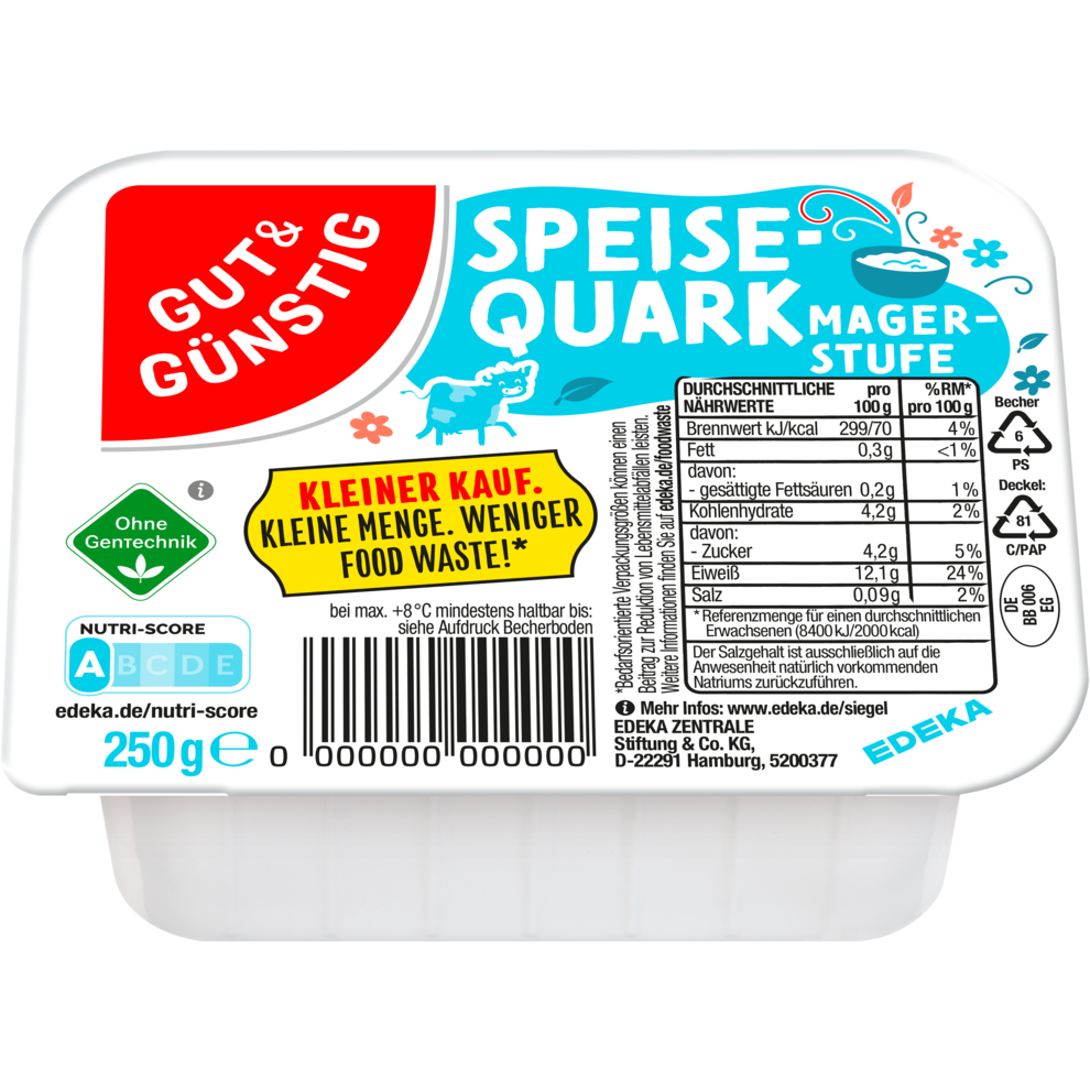 GUT&GÜNSTIG Speisequark Magerstufe 250g VLOG