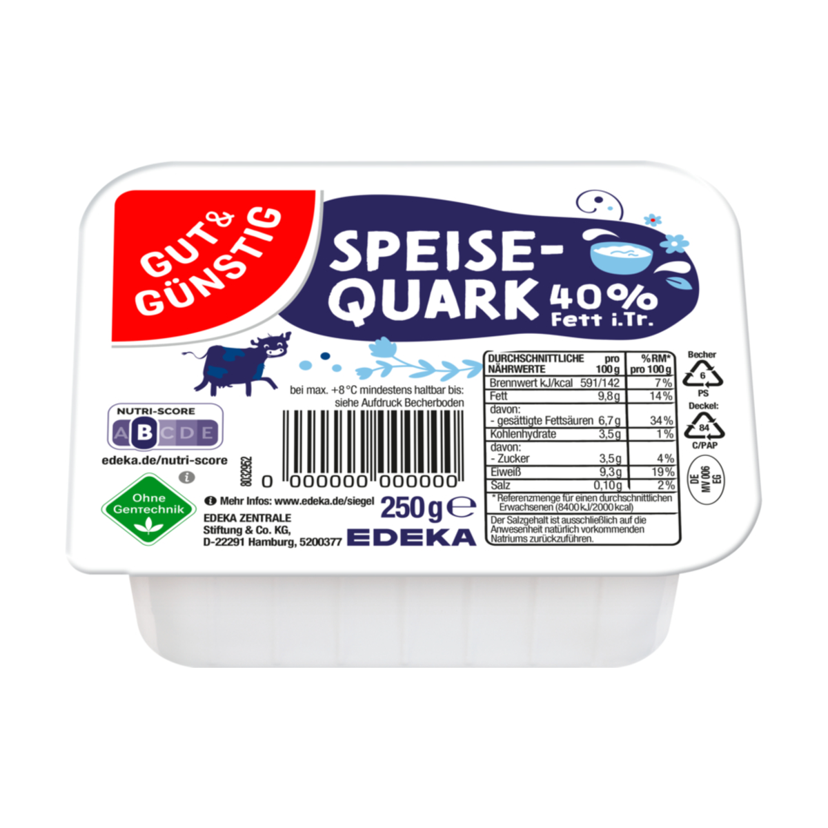 GUT&GÜNSTIG Творог 40% 250g VLOG