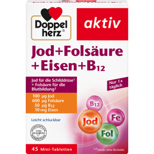 Doppelherz Jod+Folsäure+Eisen+B12 45 Tabletten 20,4g