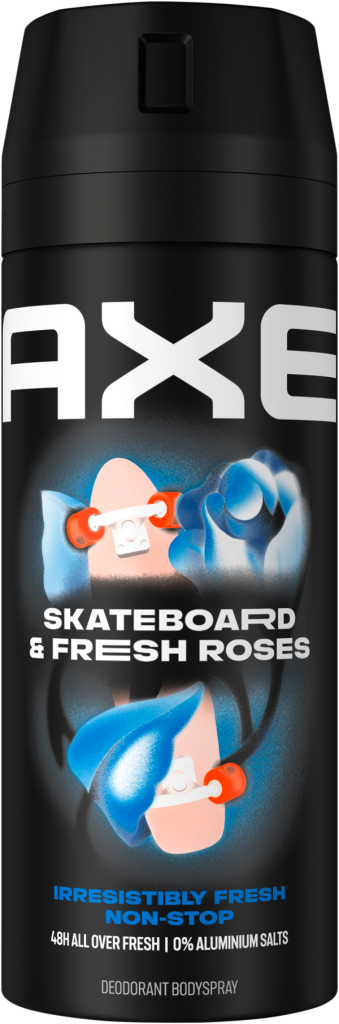 Axe Deo Bodyspray Skateboard&Fresh Rose ohne Aluminiumsalze 150ml