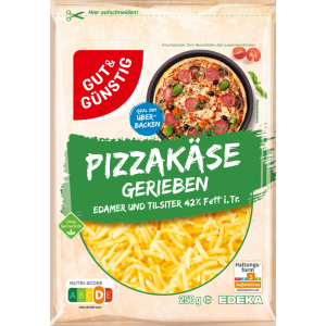 GUT&GÜNSTIG Pizzakäse gerieben 250g VLOG