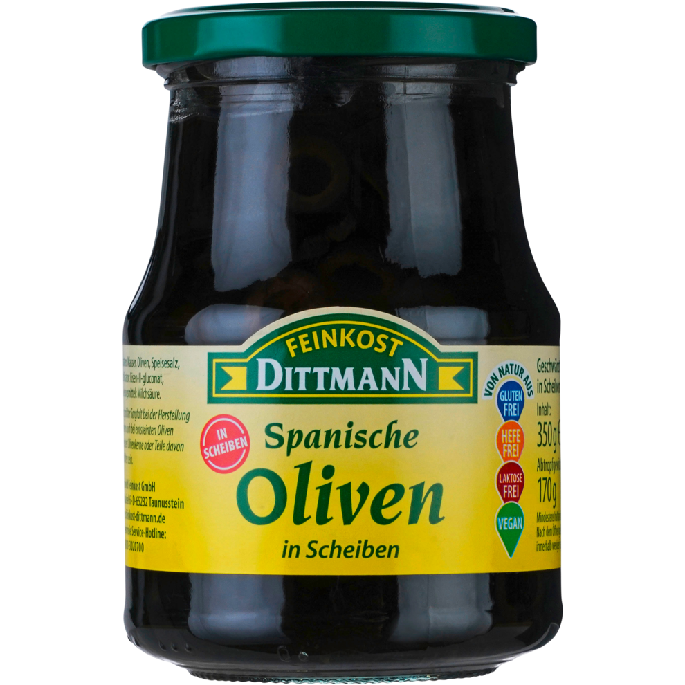 Feinkost Dittmann оливки чёрный, ломтики 350g