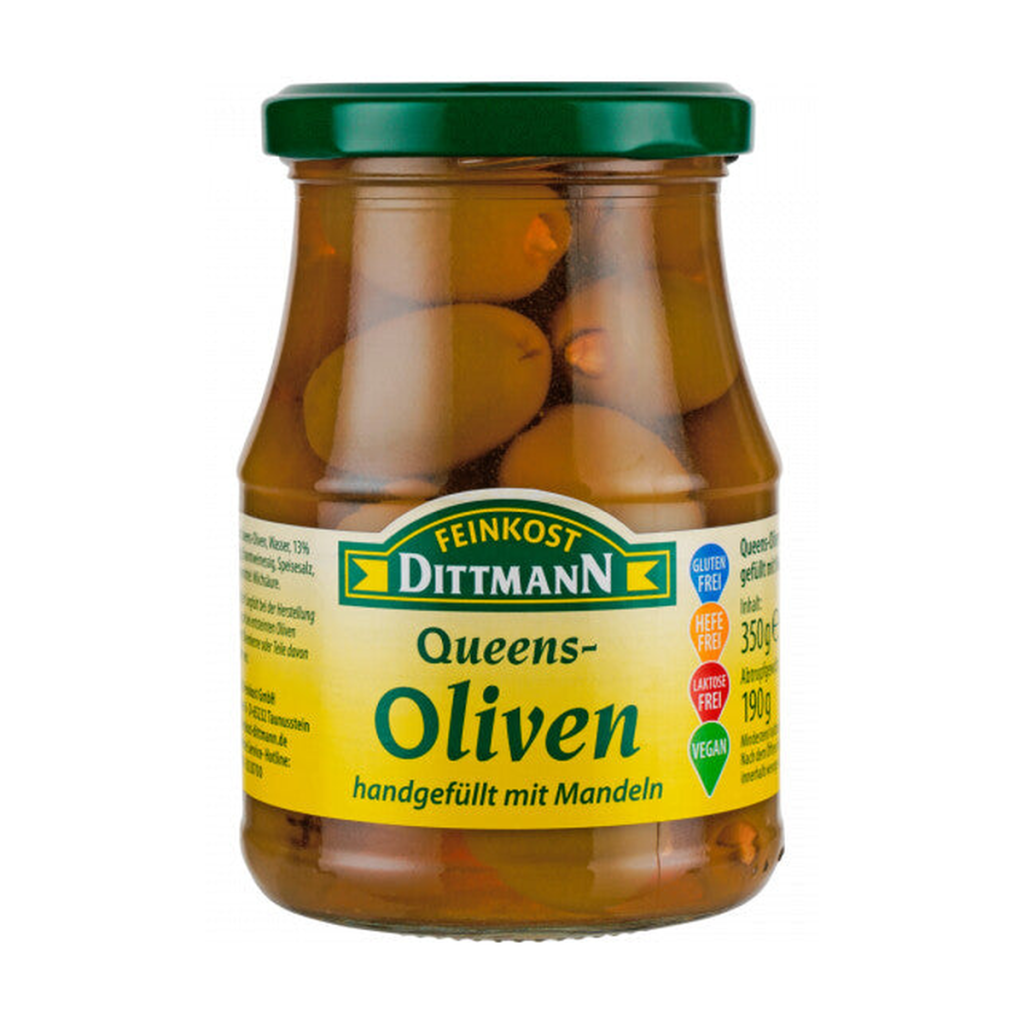 Feinkost Dittmann Queens Oliven gefüllt mit Mandeln 350g