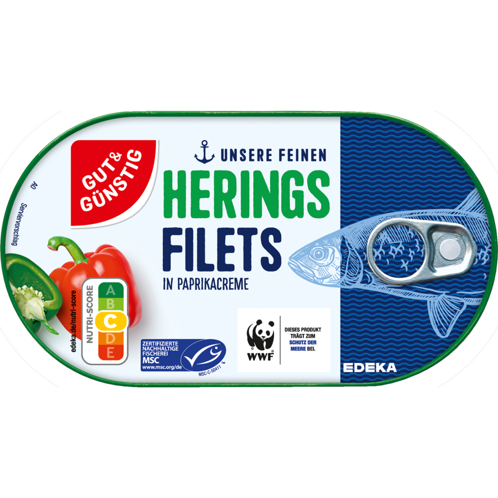 MSC GUT&GÜNSTIG Heringsfilets in Paprika-Creme 200g