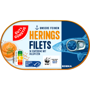 MSC GUT&GÜNSTIG Heringsfilets in Senf-Creme mit Dillspitzen 200g
