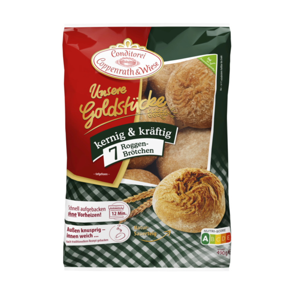 Coppenrath&Wiese Unsere Goldstücke Roggen-Brötchen kernig&kräftig 7ST 490g