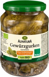 Bio Alnatura Gewürzgurken ungesüßt 670g