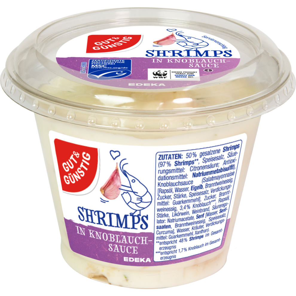 MSC GUT&GÜNSTIG Shrimps in Knoblauchsauce 200g