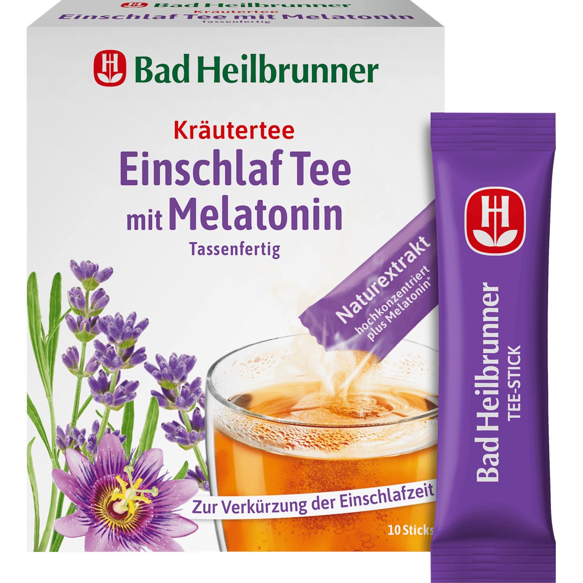 Bad Heilbrunner Einschlaf Tee mit Melatonin im Stick 10ST 10g