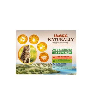 ASC Iams Naturally Katze Erwachsen Land&See 12x85g