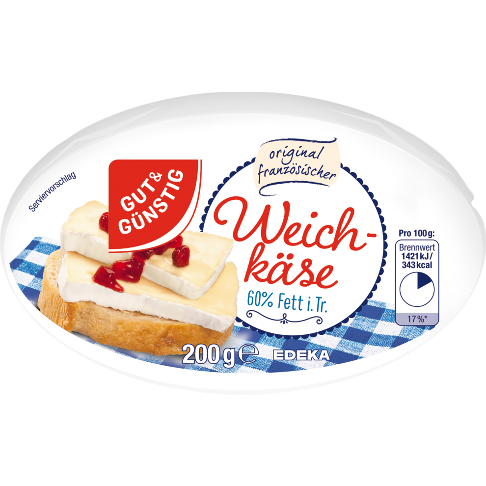 GUT&GÜNSTIG Weichkäse oval 60% 200g