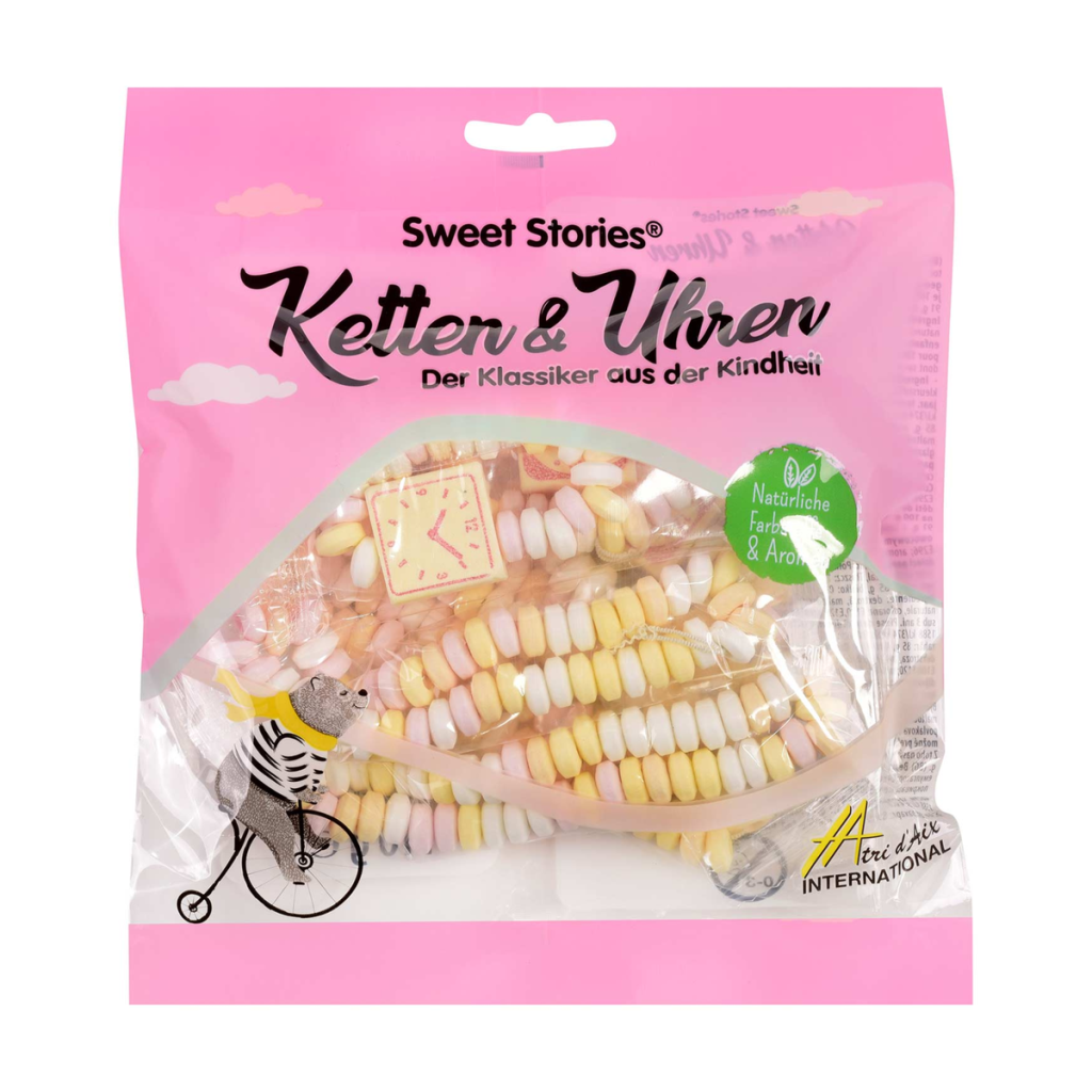 Sweet Stories Traubenzucker Halsketten und Uhren 125g