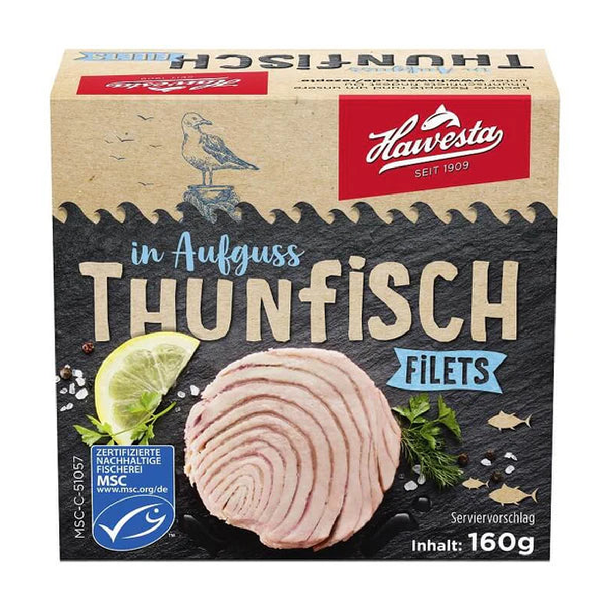 MSC Hawesta Thunfischfilets in Aufguss 160g