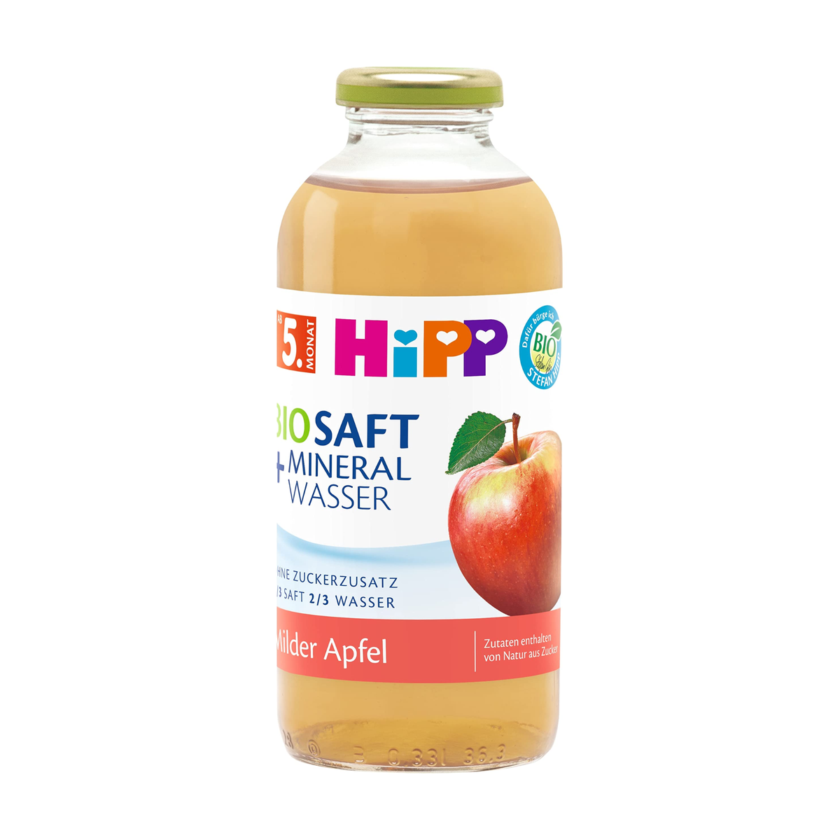 Bio Hipp Saft und Mineralwasser Milder Apfel ab 5.Monat 0,5l