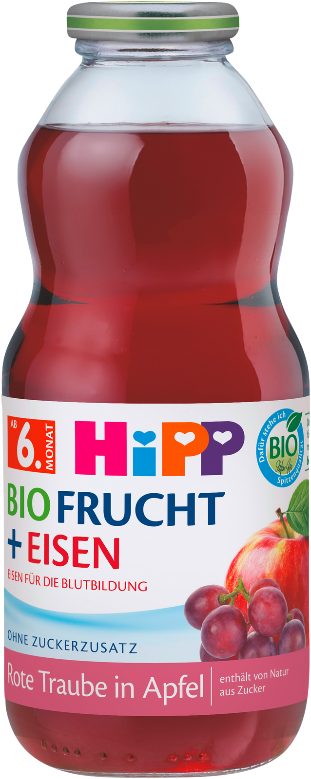 Bio Hipp Rote Traube in Apfel mit Eisen ab 6.Monat 0,5l